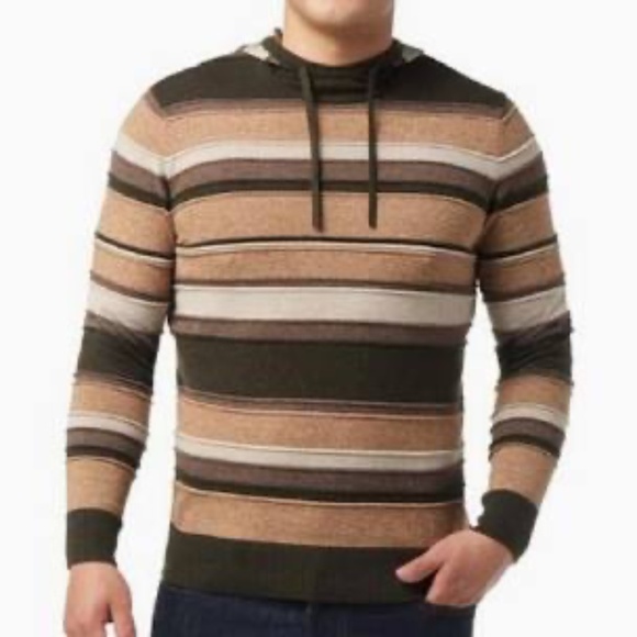 Smartwool Men's Sparwood Hooded Sweater - Stripe Acorn Heather - LARGE - Picture 1 of 7